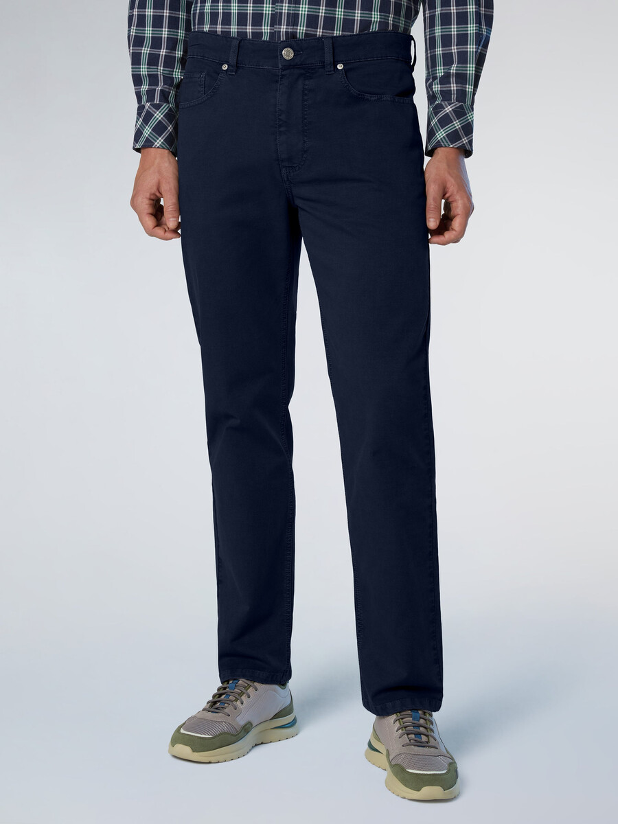 pantalones de sarga rota de cinco bolsillos