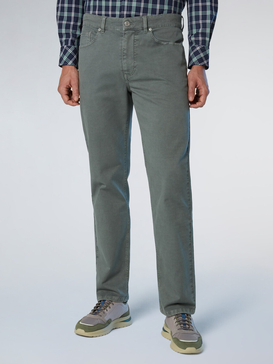 pantalones de sarga rota de cinco bolsillos