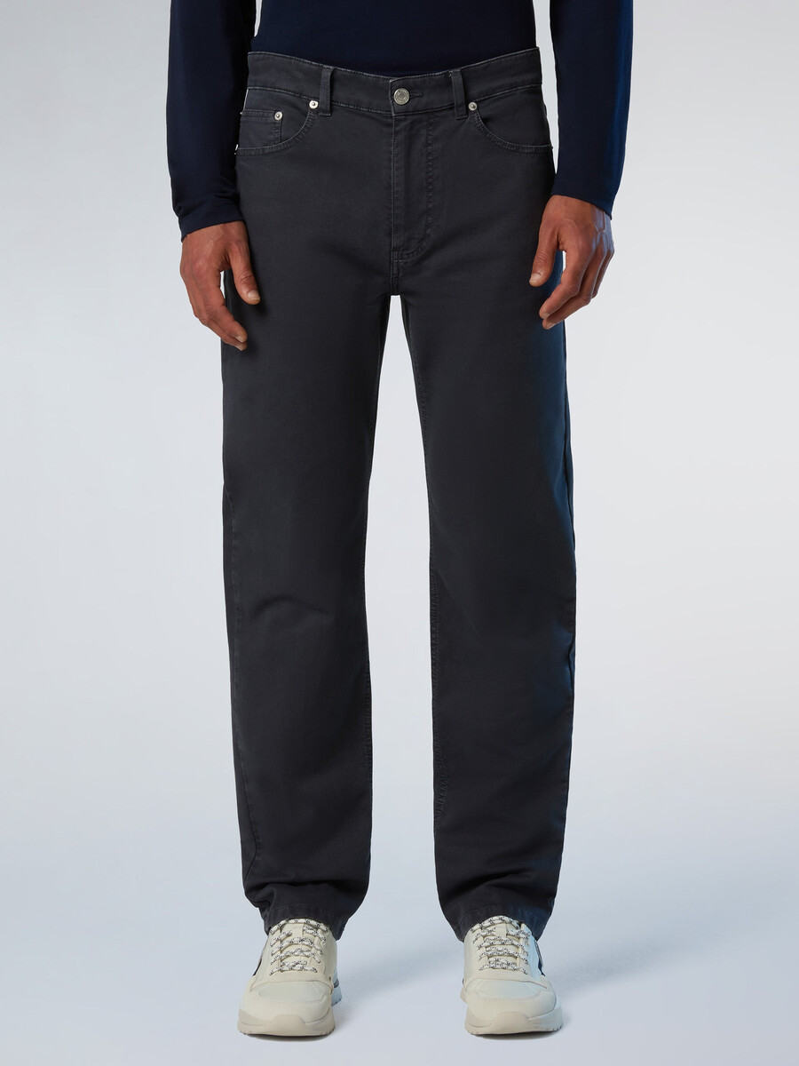 pantalones de sarga rota de cinco bolsillos