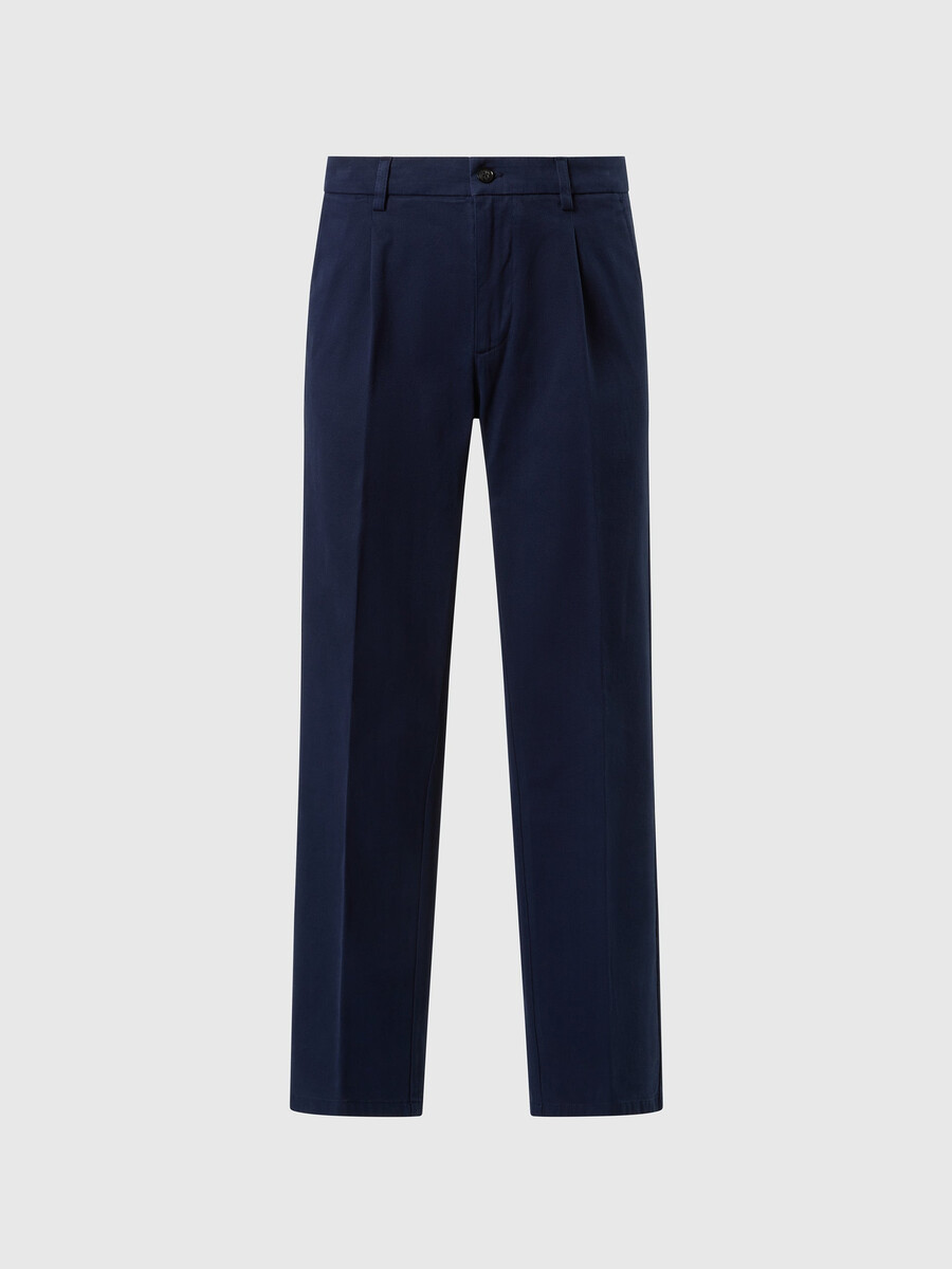 pantalones chinos de gabardina plisada defender