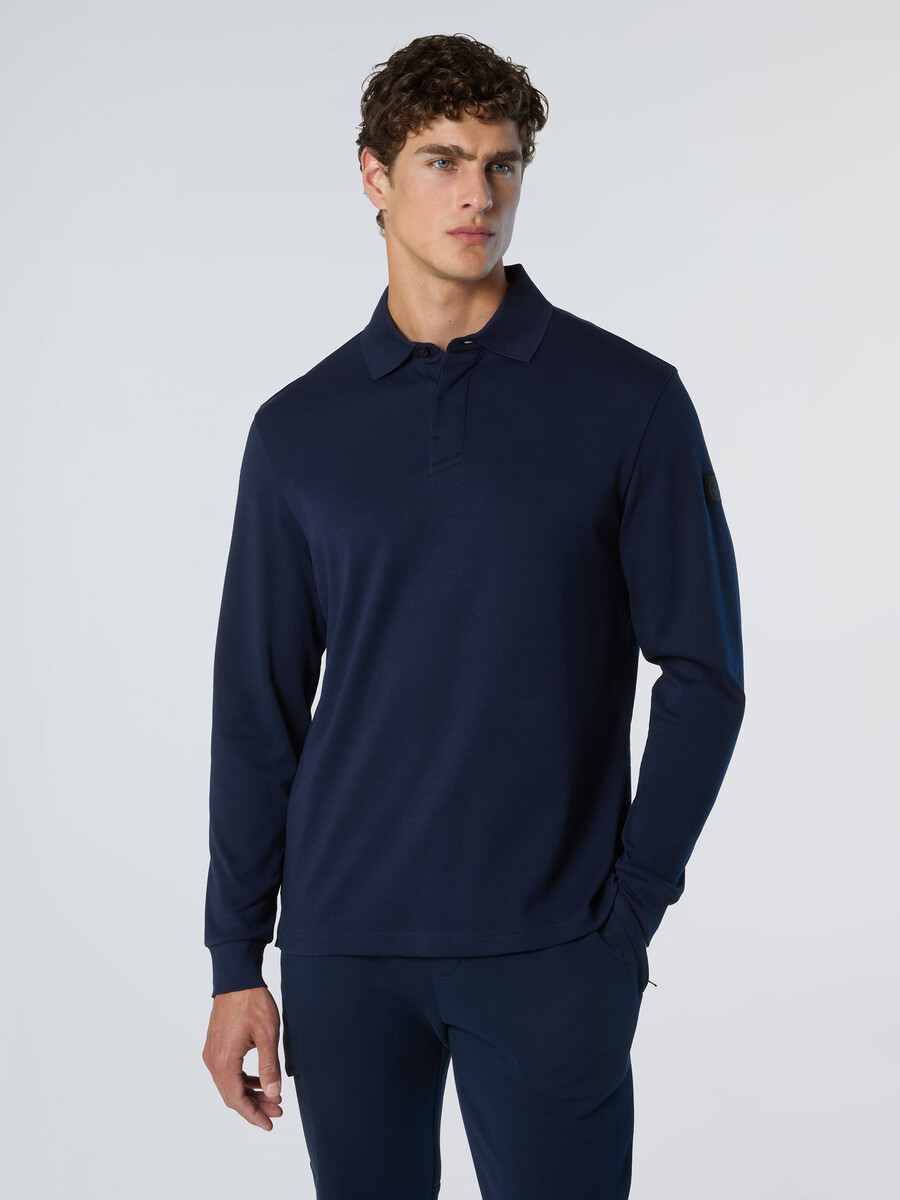 polo de manga larga interlock