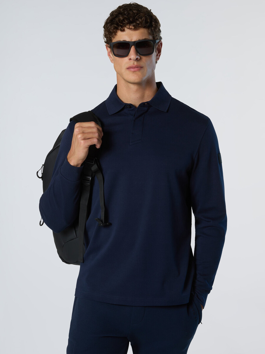 polo de manga larga interlock