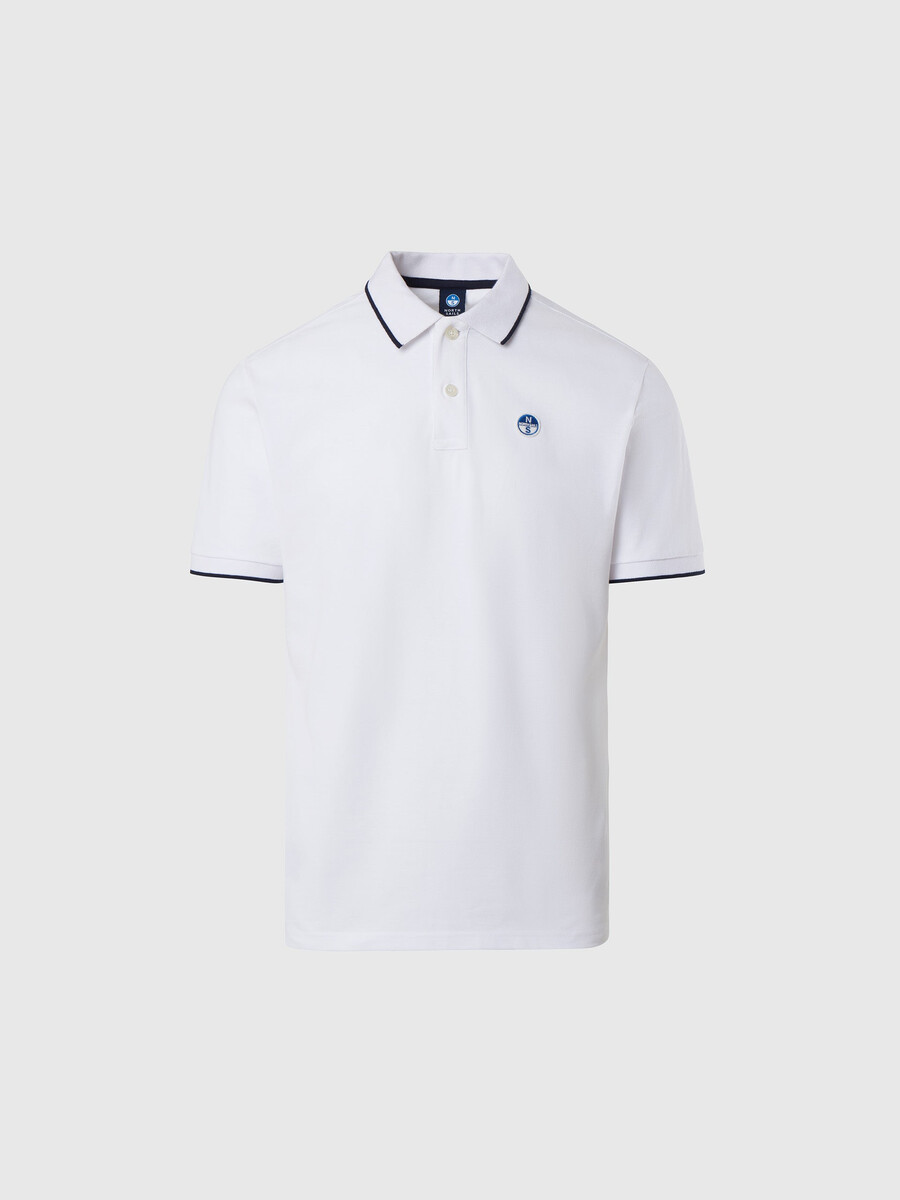 camisa polo con estampado de cuello