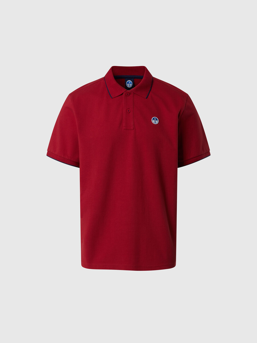 camisa polo con estampado de cuello