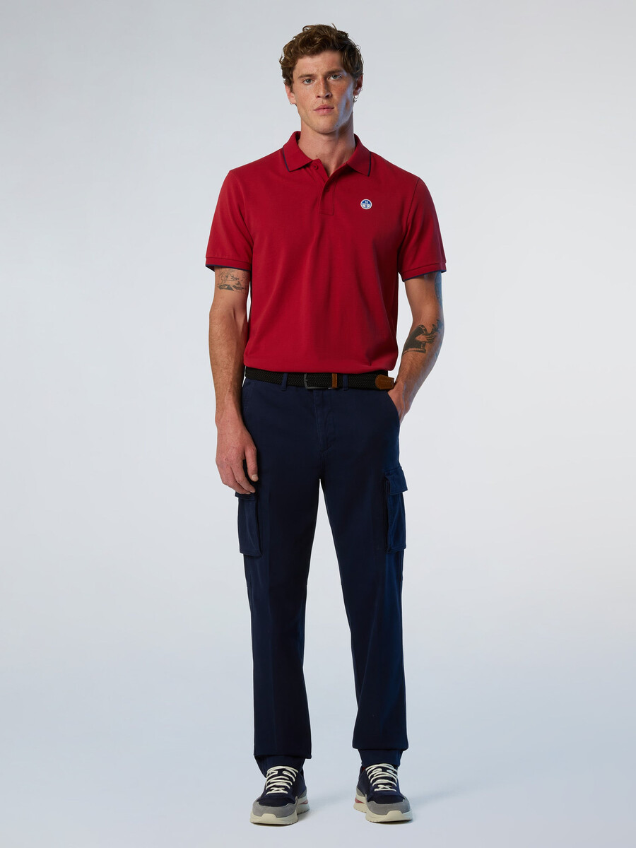 camisa polo con estampado de cuello