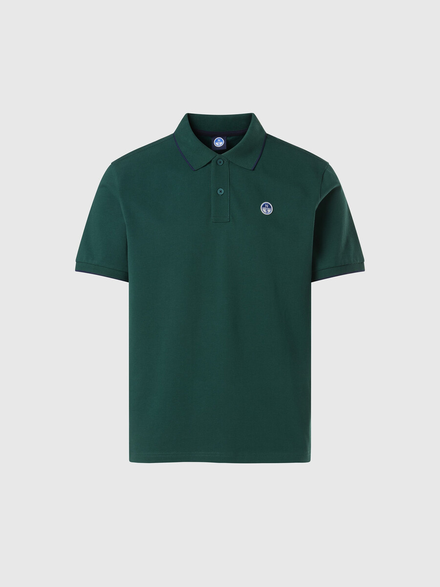 camisa polo con estampado de cuello