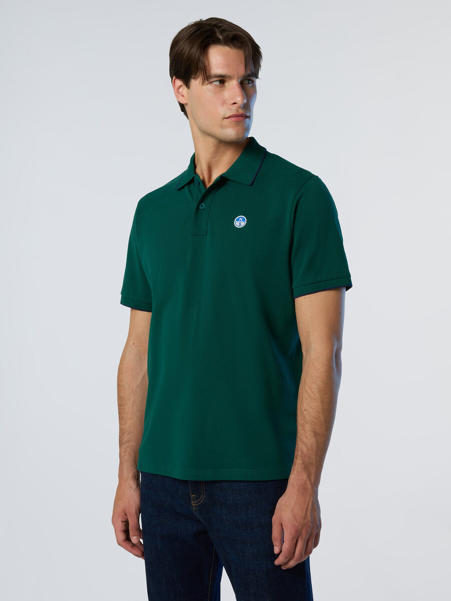 camisa polo con estampado de cuello