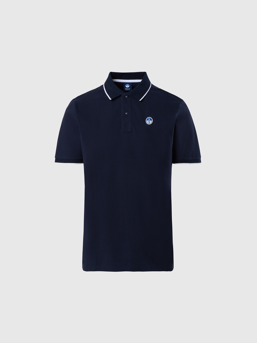camisa polo con estampado de cuello