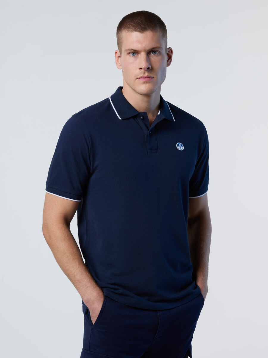 camisa polo con estampado de cuello
