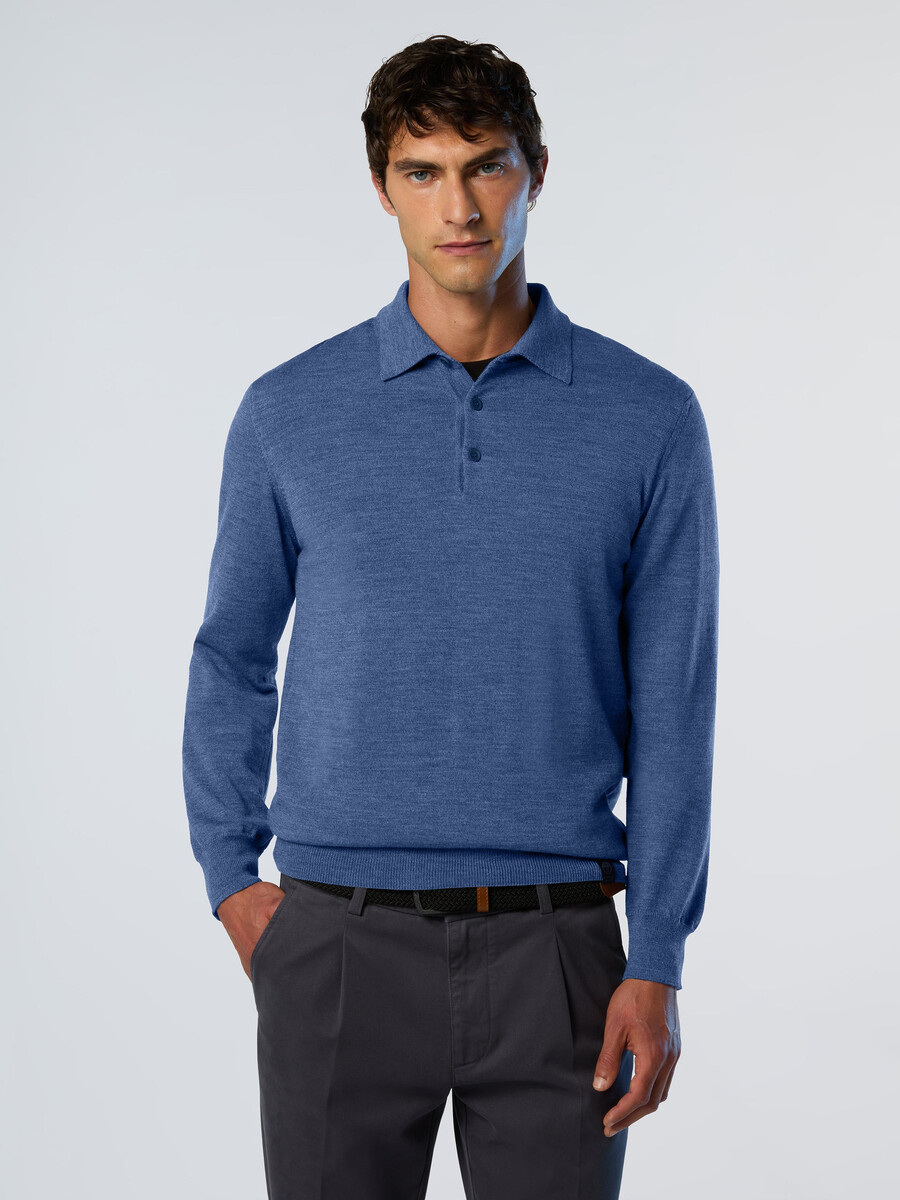 suéter polo de lana merino