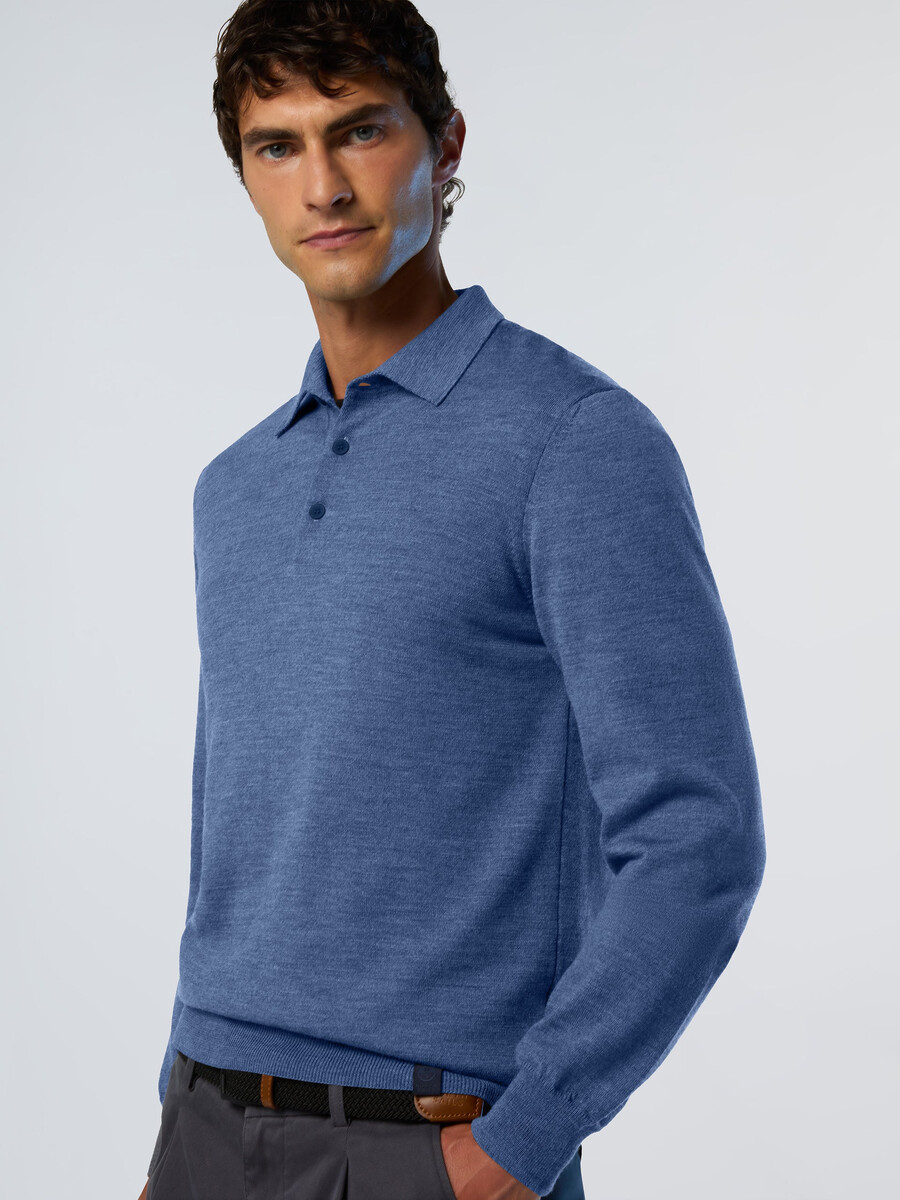 suéter polo de lana merino