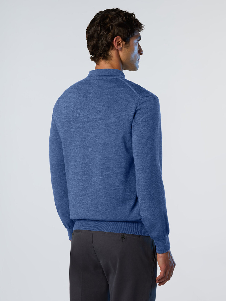suéter polo de lana merino