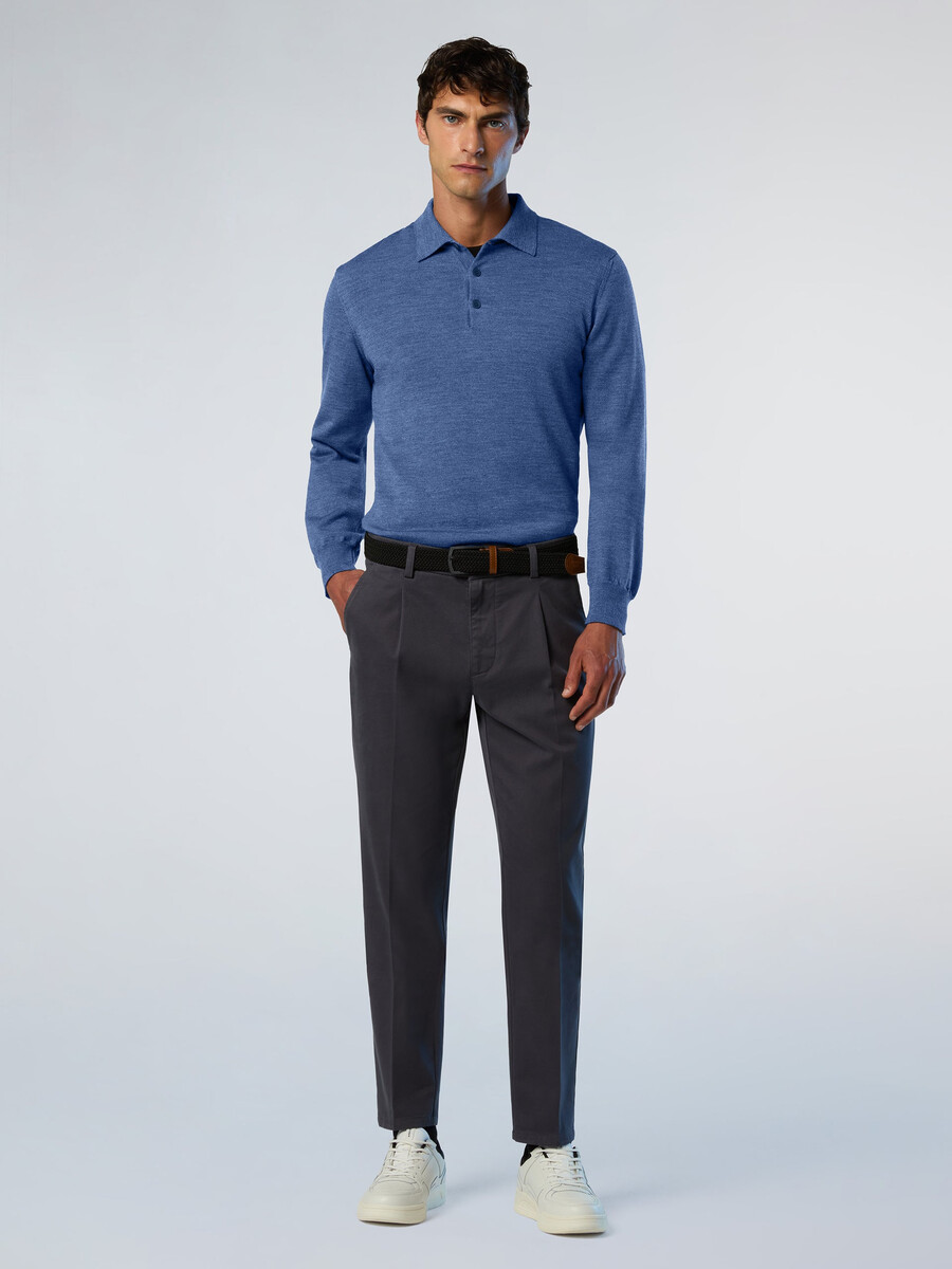 suéter polo de lana merino