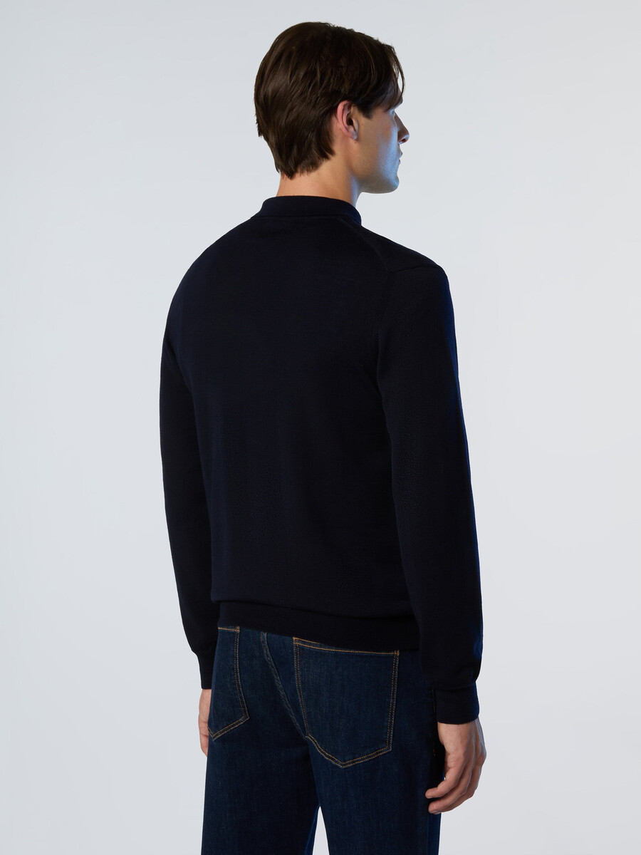 suéter polo de lana merino
