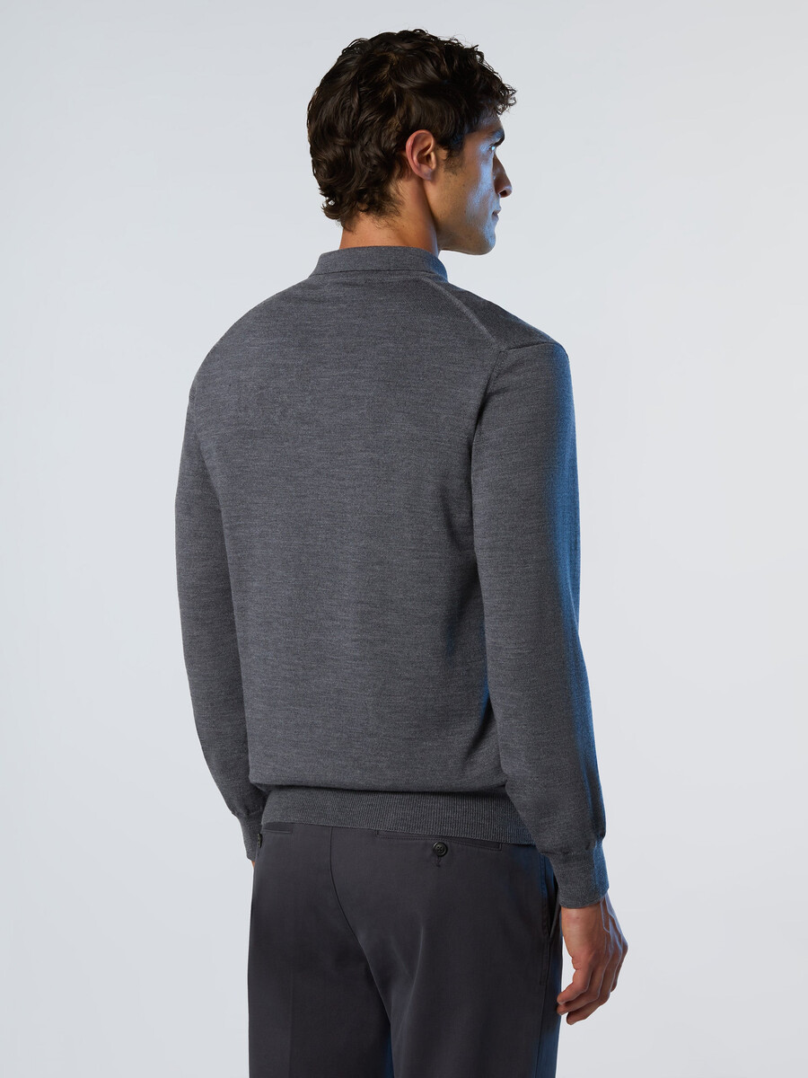 suéter polo de lana merino