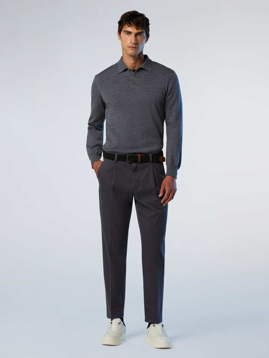 suéter polo de lana merino