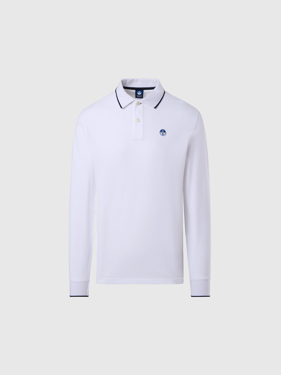polo de manga larga con estampado en el cuello