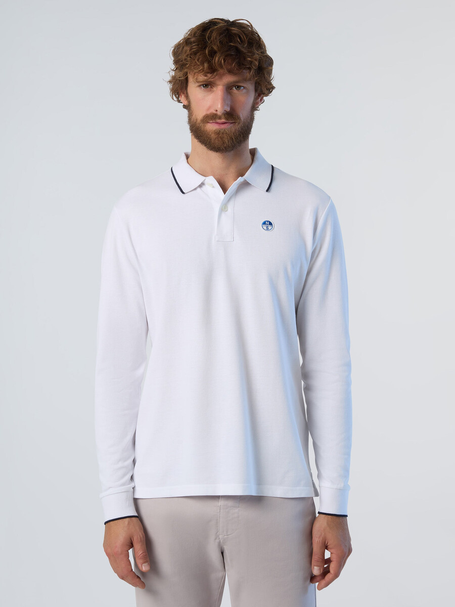 polo de manga larga con estampado en el cuello