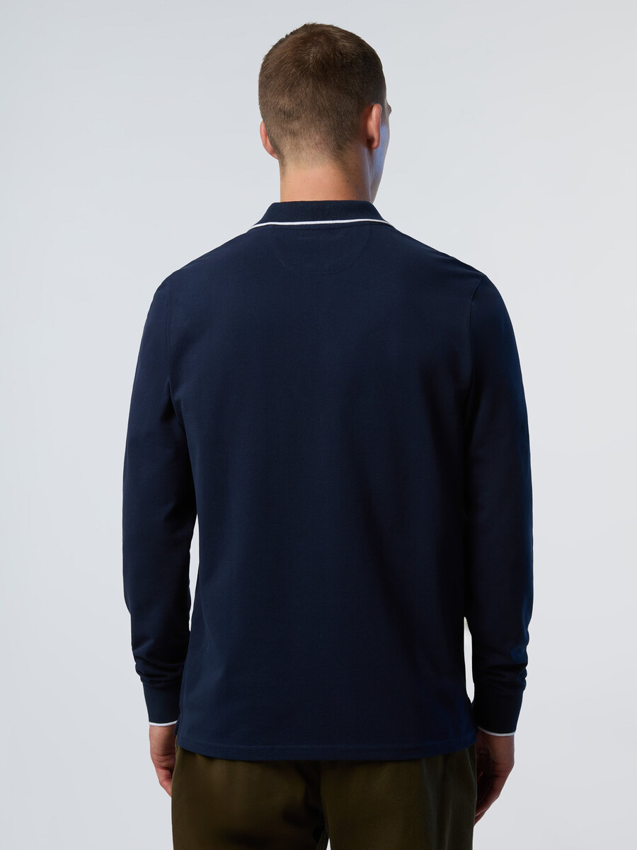 polo de manga larga con estampado en el cuello