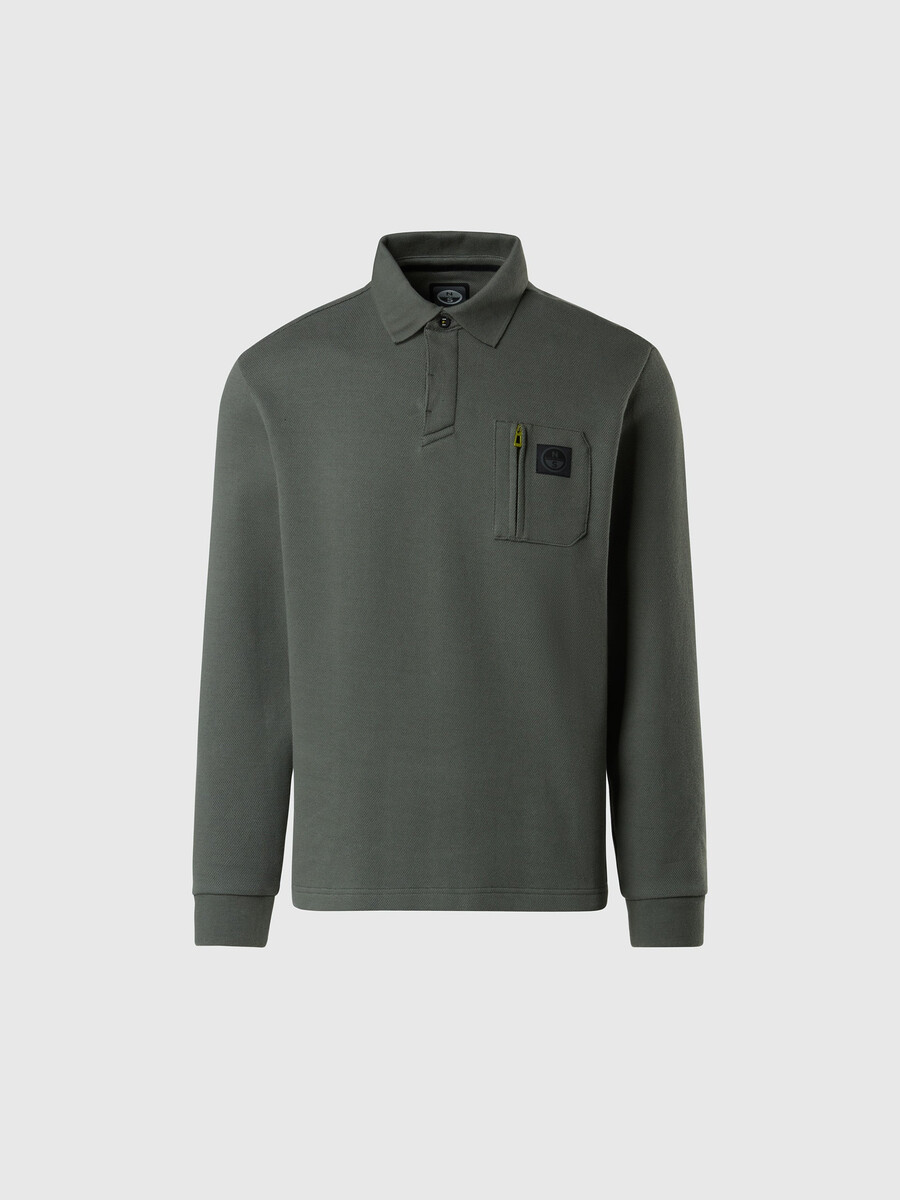camisa polo con bolsillo en el pecho