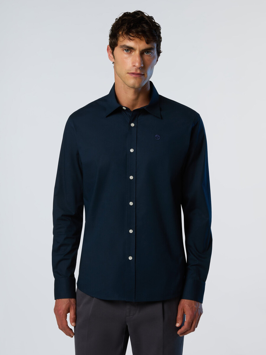 camisa de popelina elástica