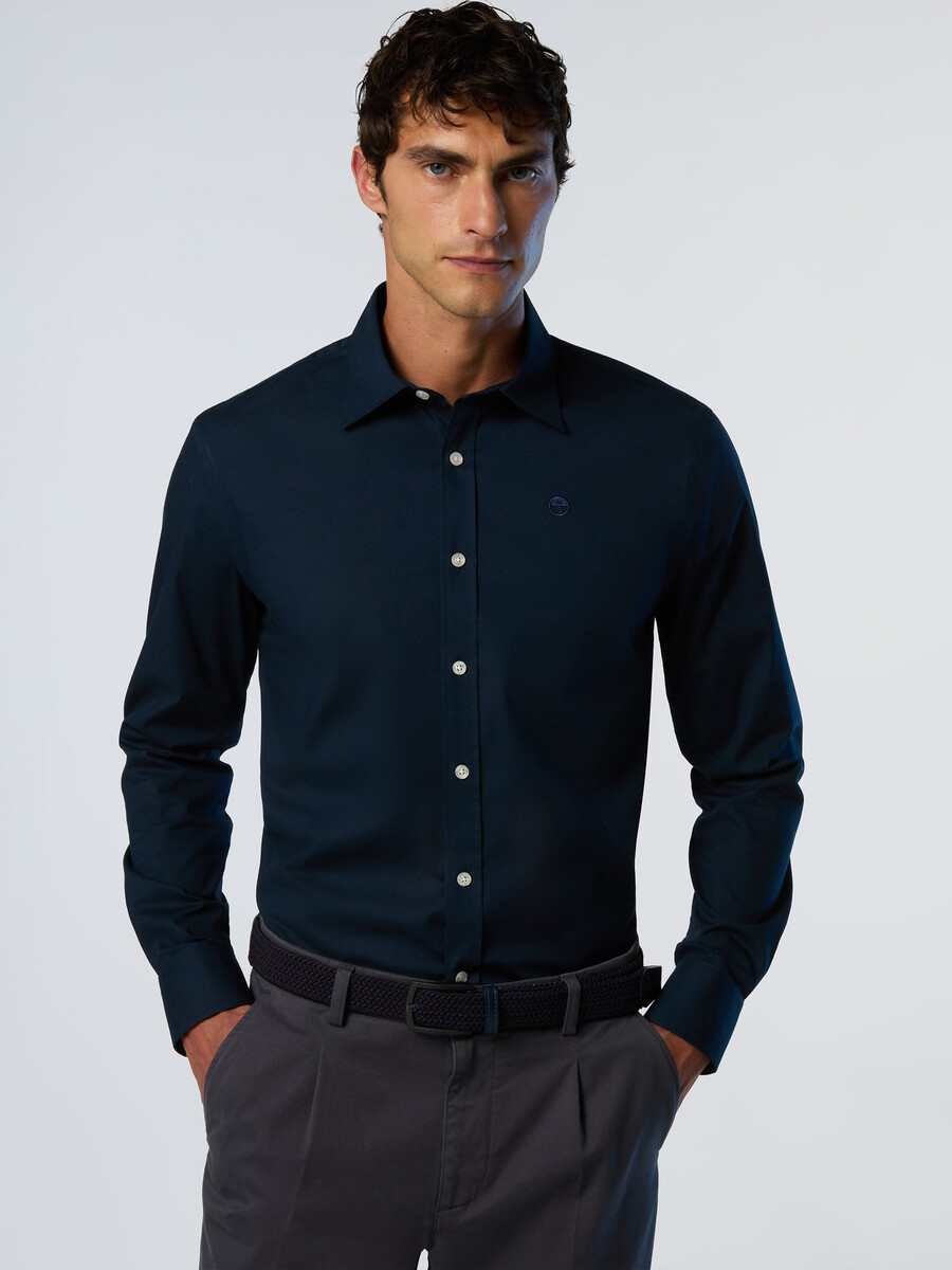 camisa de popelina elástica
