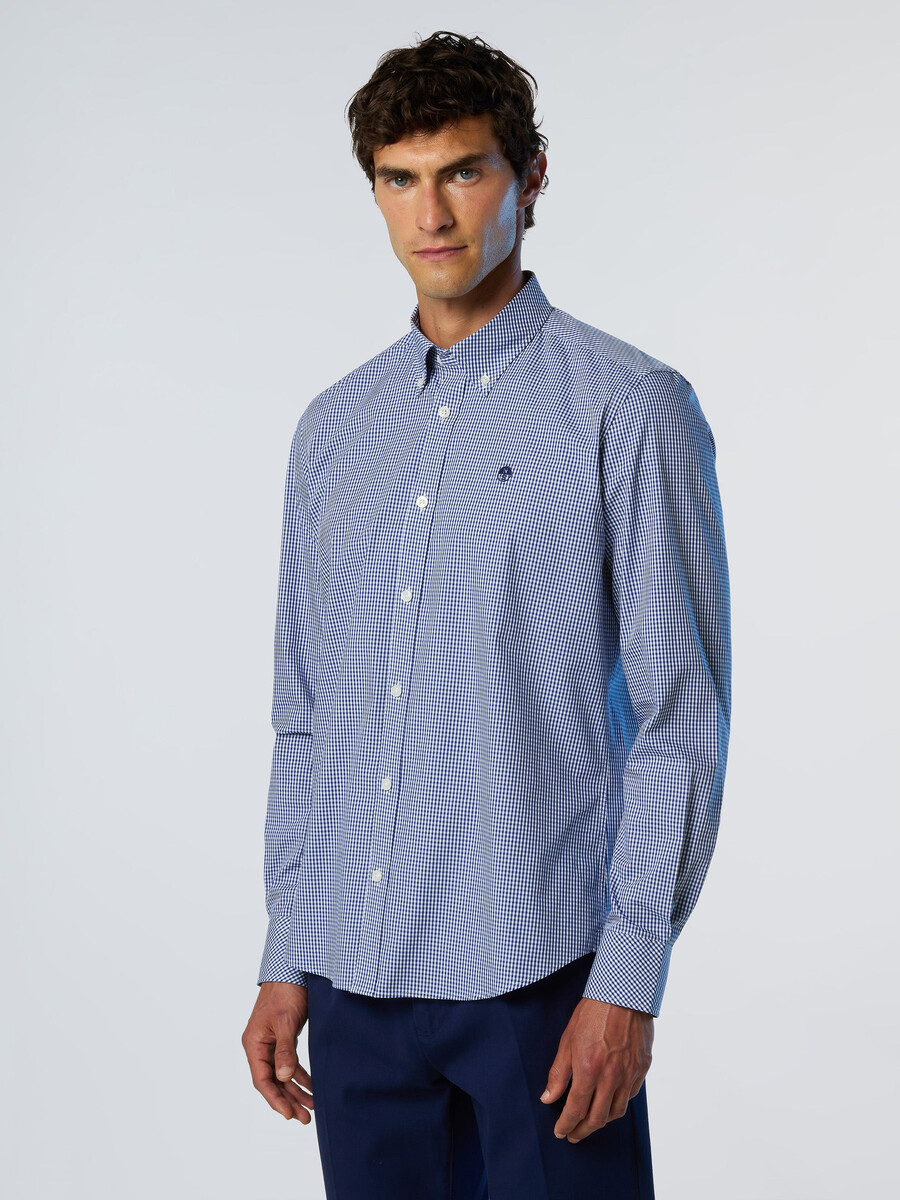 camisa de algodón a cuadros vichy