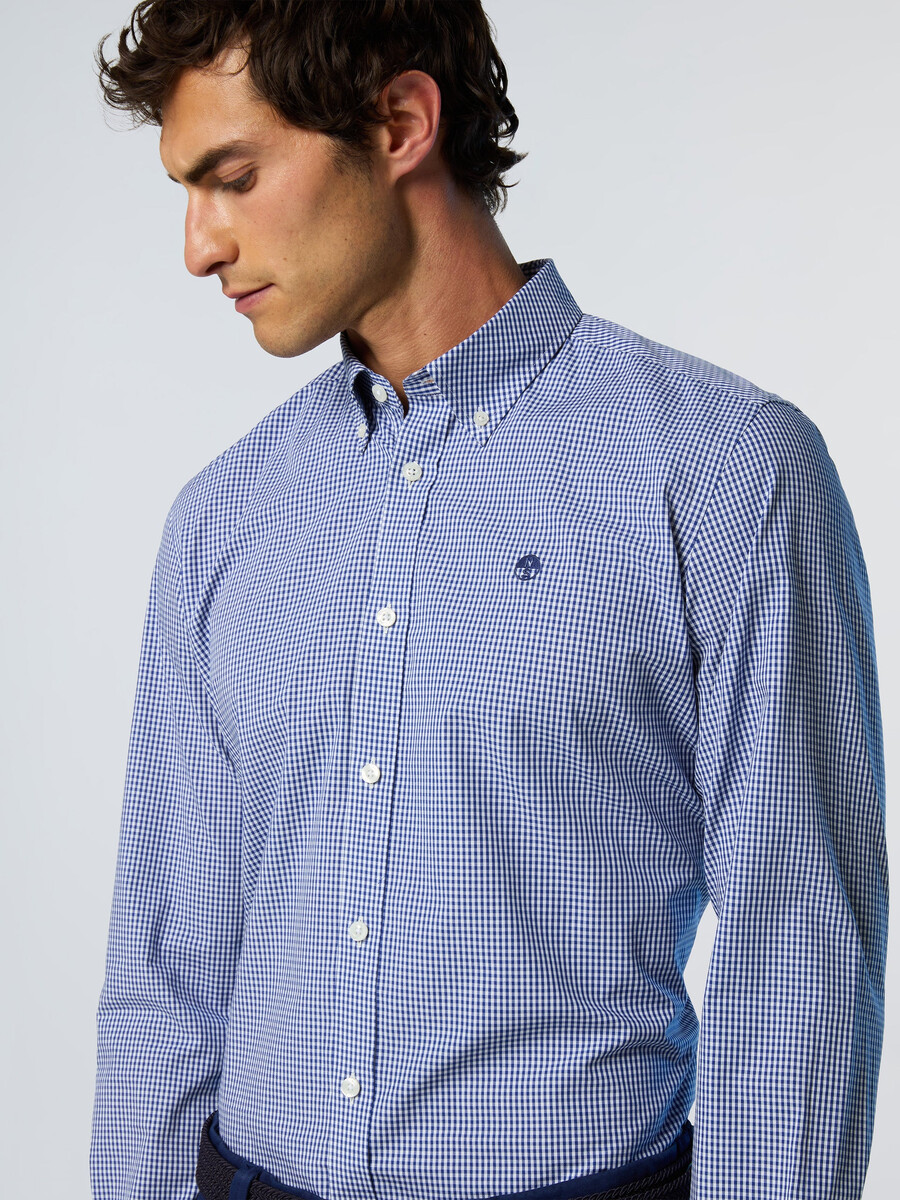 camisa de algodón a cuadros vichy