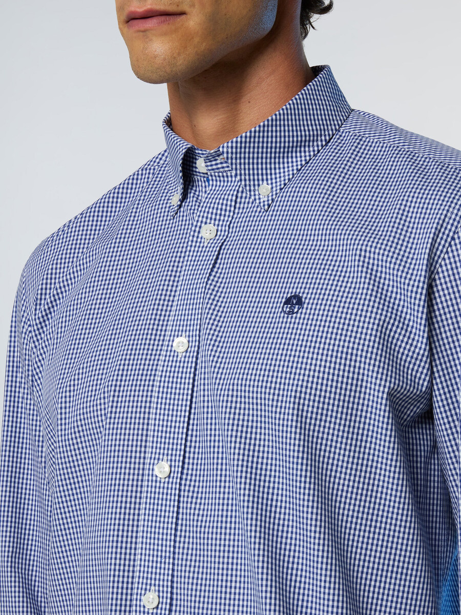 camisa de algodón a cuadros vichy