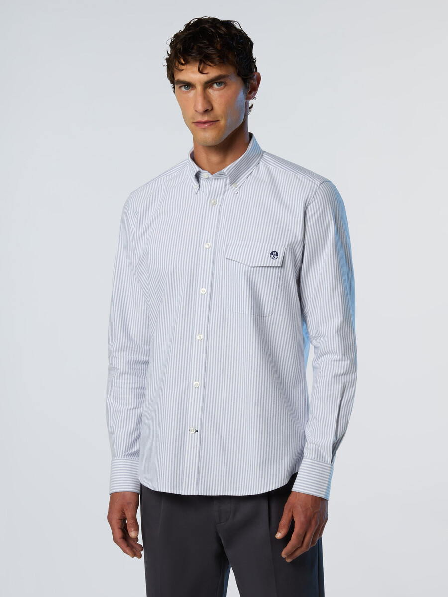 camisa oxford de rayas cepilladas