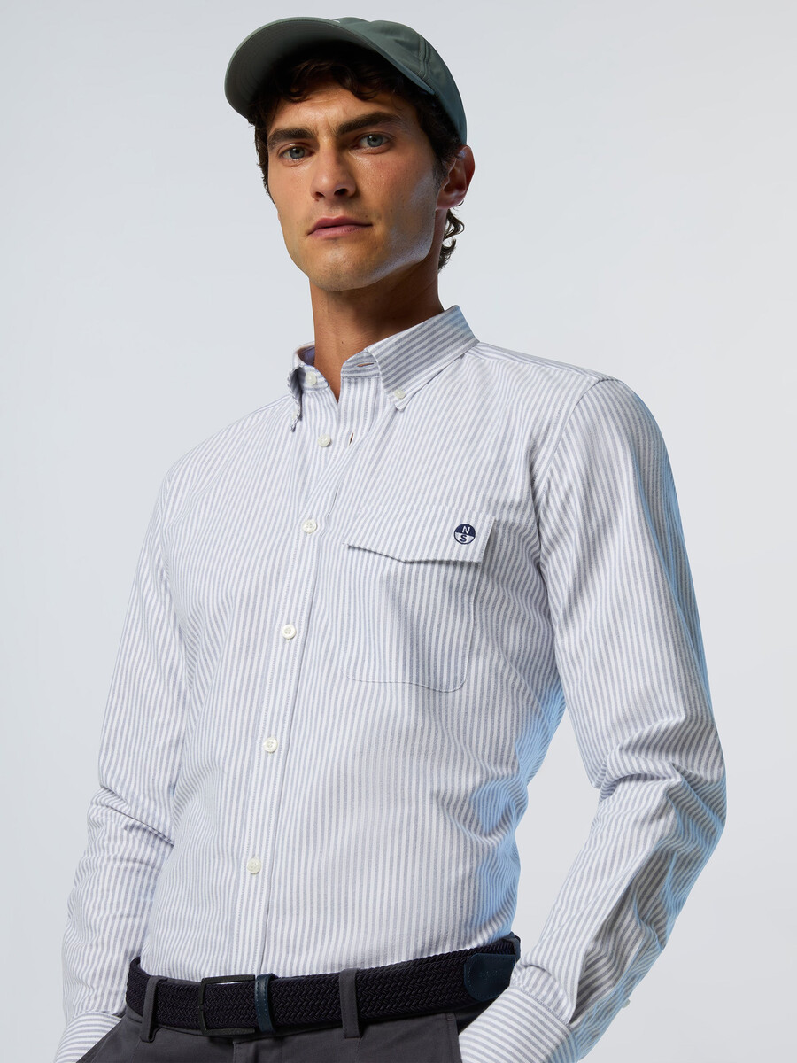 camisa oxford de rayas cepilladas