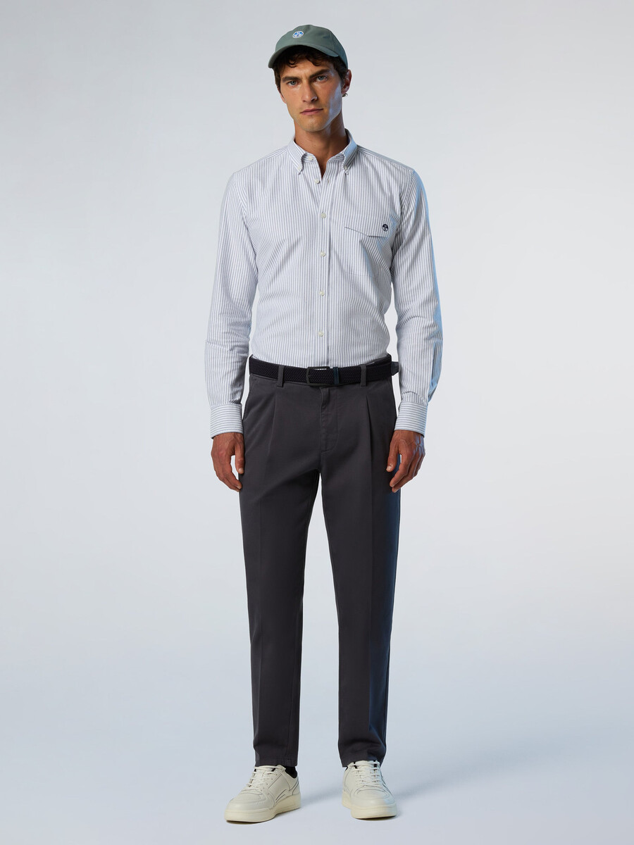 camisa oxford de rayas cepilladas