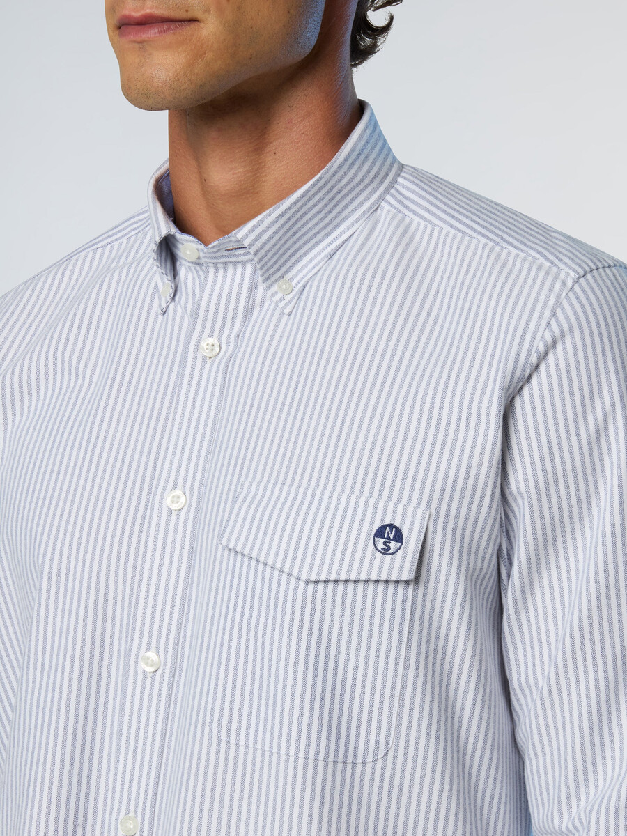 camisa oxford de rayas cepilladas