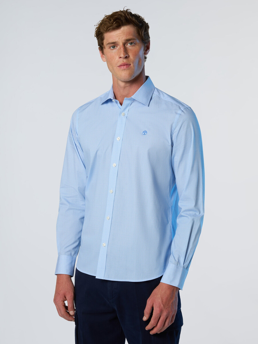 camisa de popelina estampada