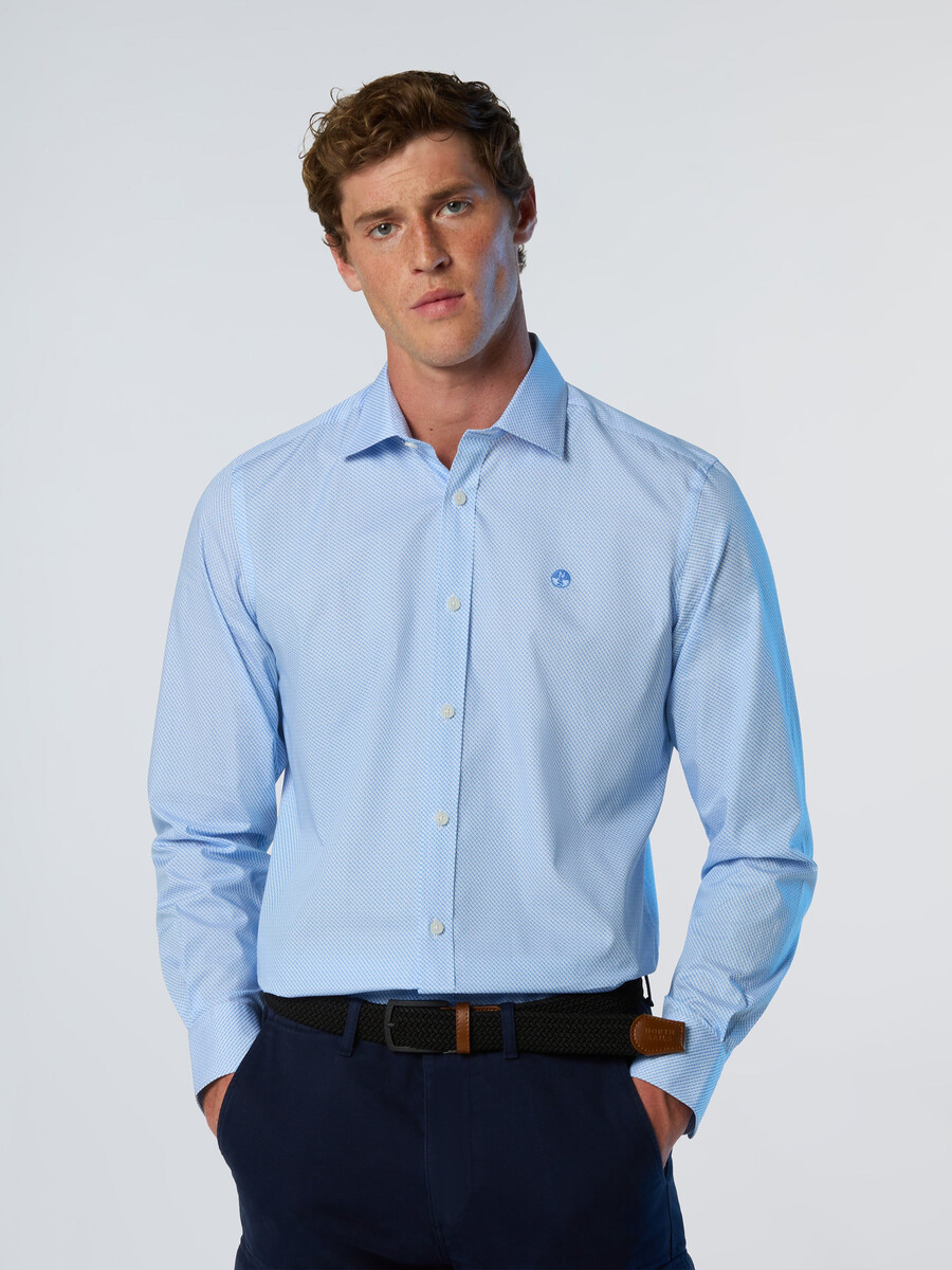 camisa de popelina estampada