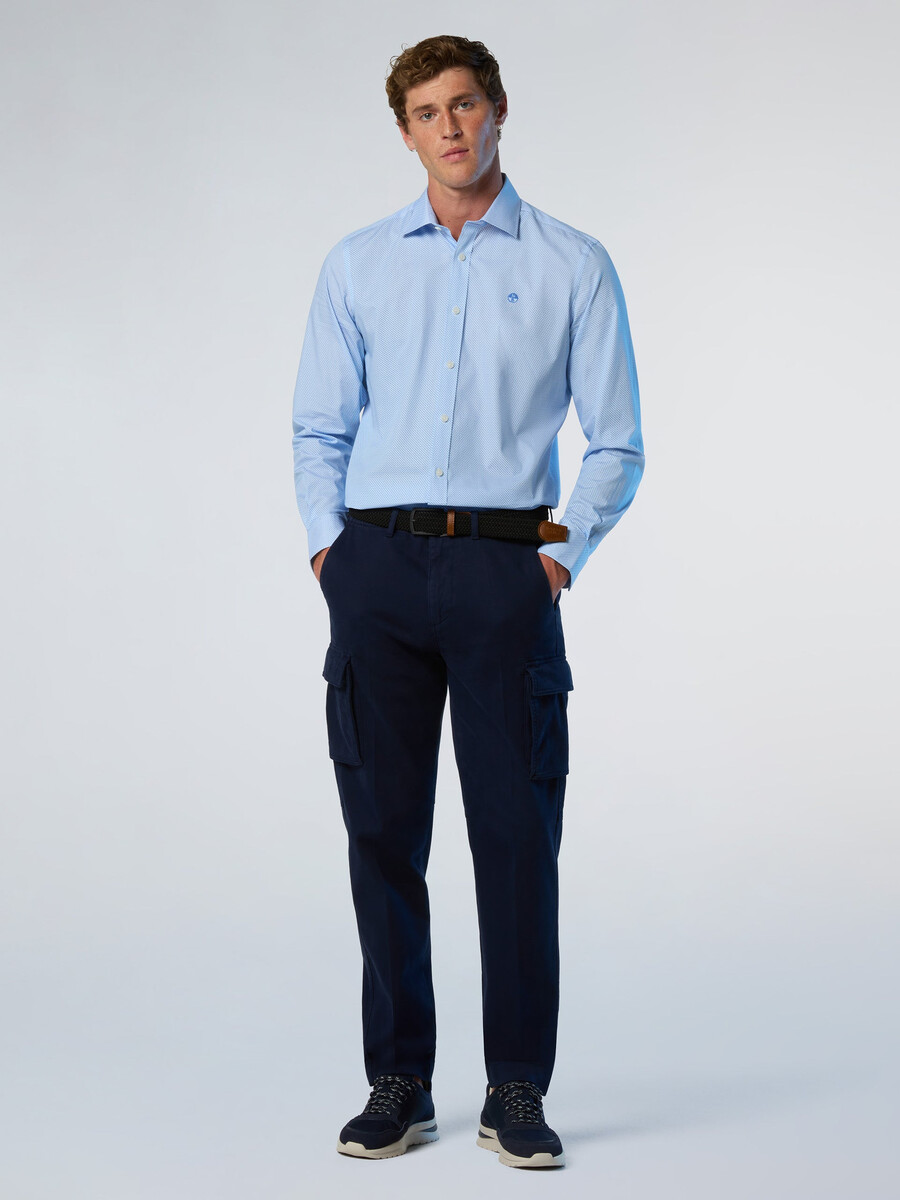 camisa de popelina estampada