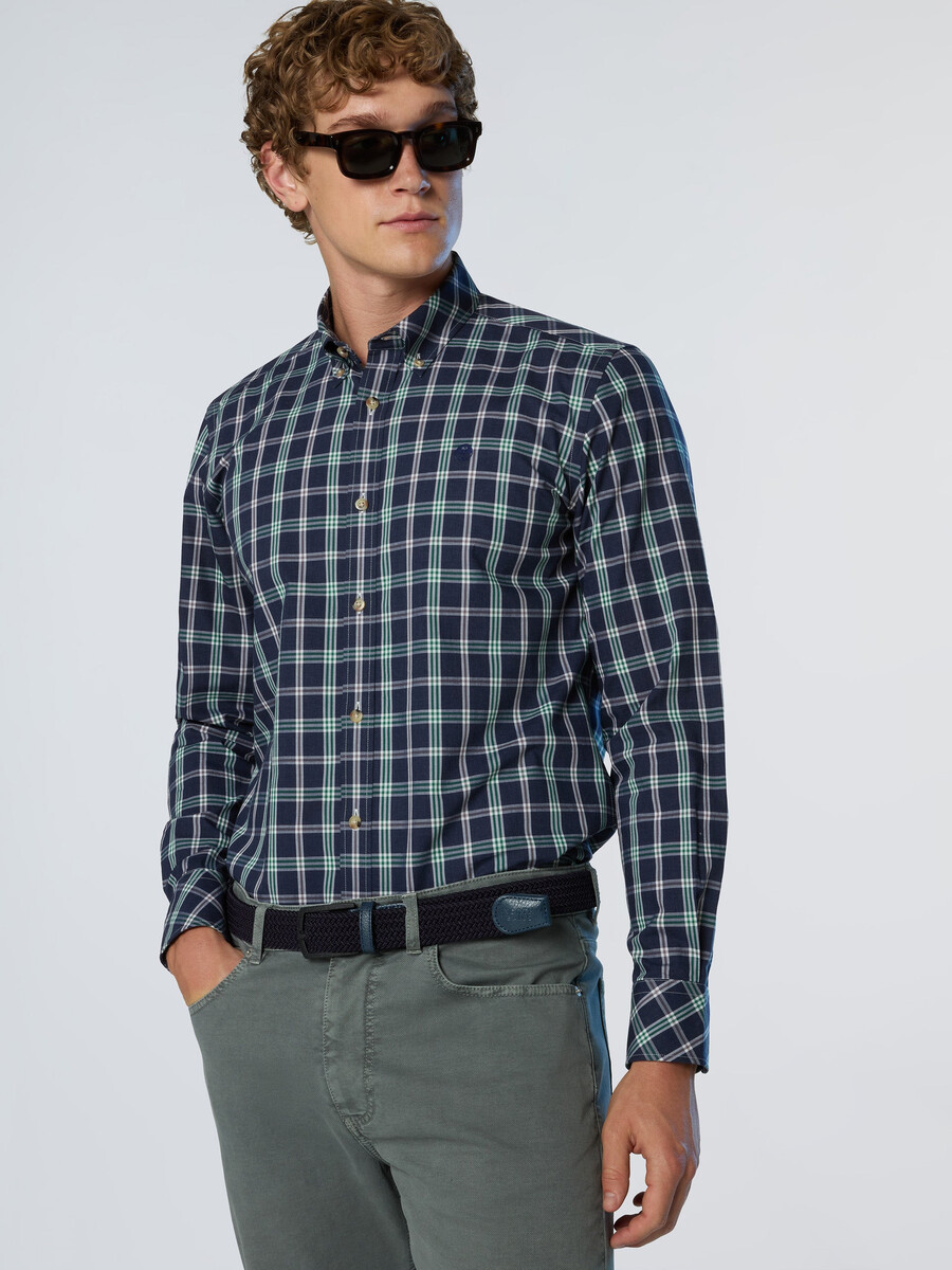 camisa de popelina de cuadros