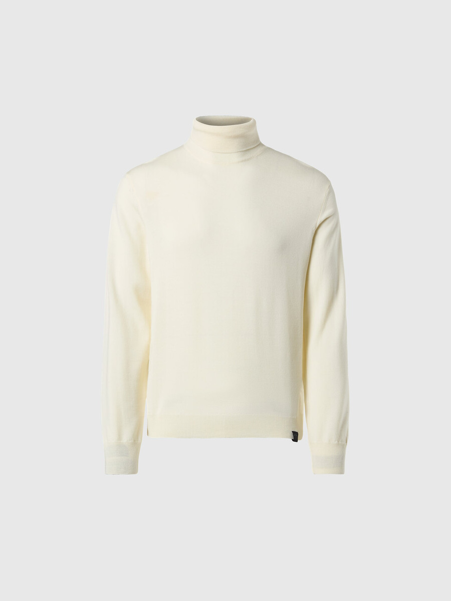 suéter de cuello alto de lana merino