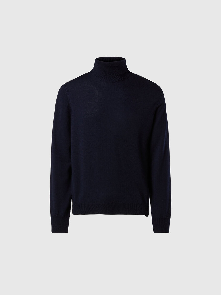 suéter de cuello alto de lana merino