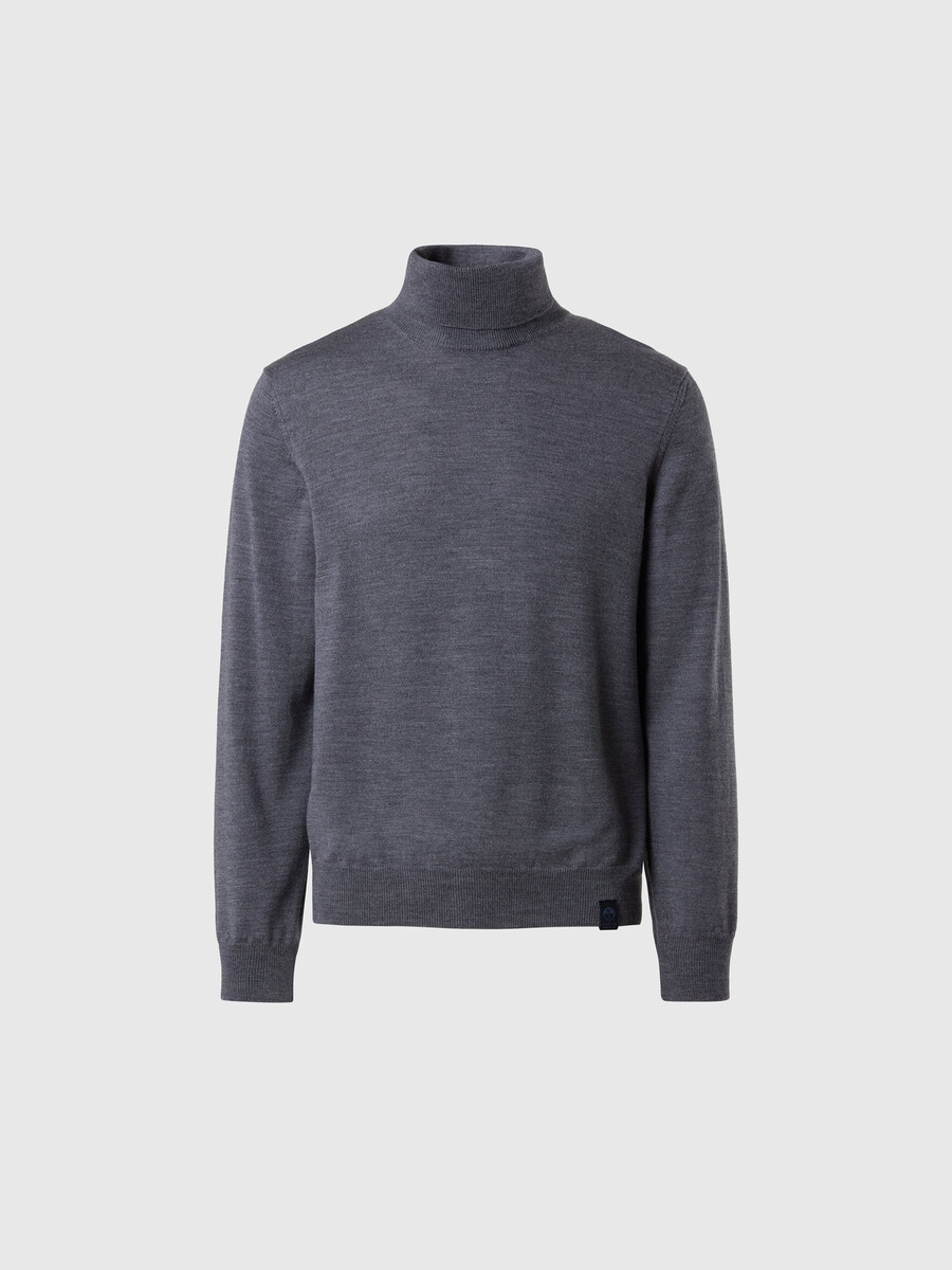 suéter de cuello alto de lana merino