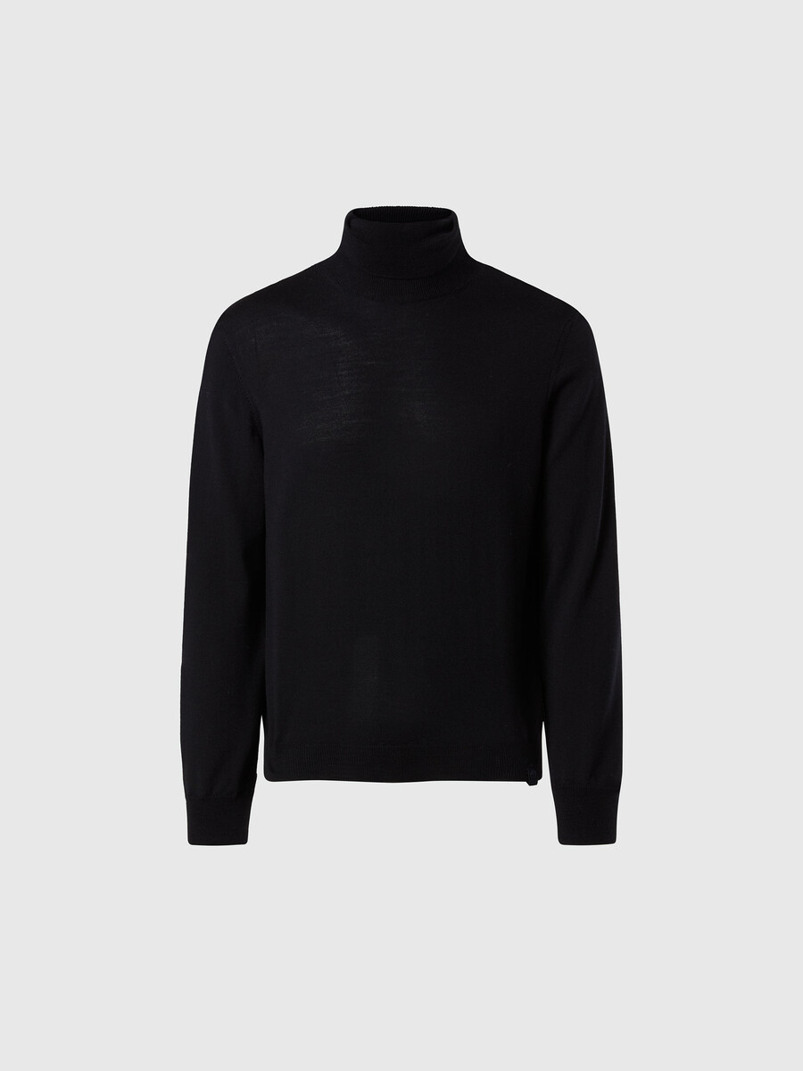 suéter de cuello alto de lana merino