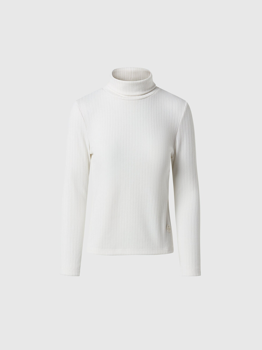jersey de cuello alto de punto acanalado