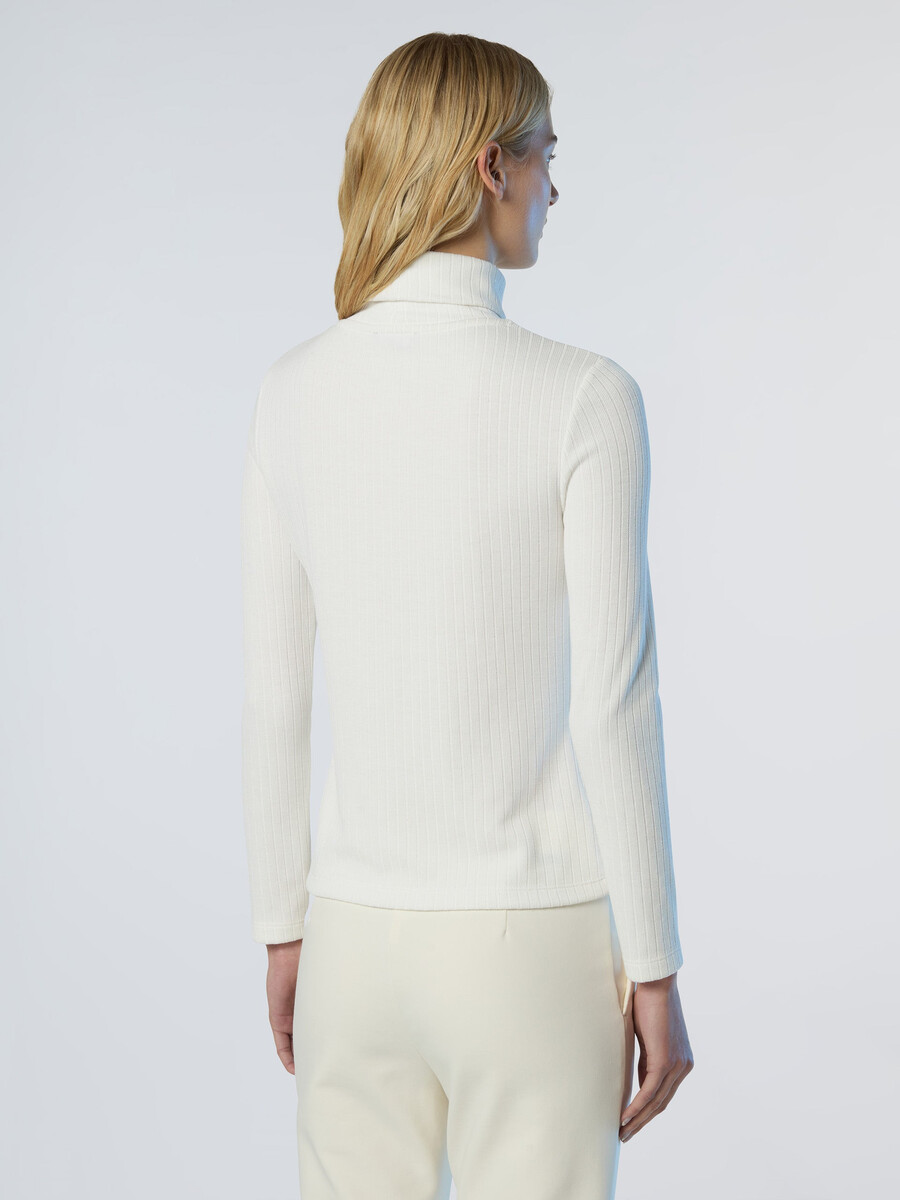 jersey de cuello alto de punto acanalado