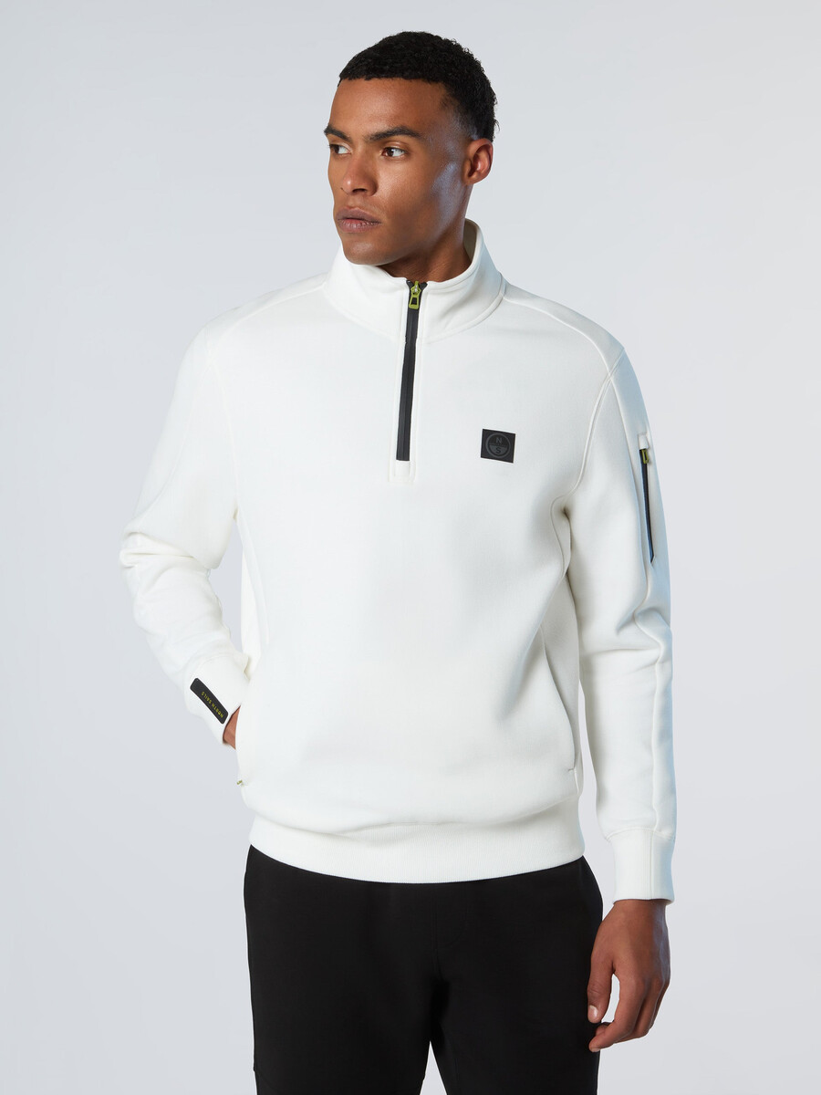 sudadera de piqué de neopreno con media cremallera
