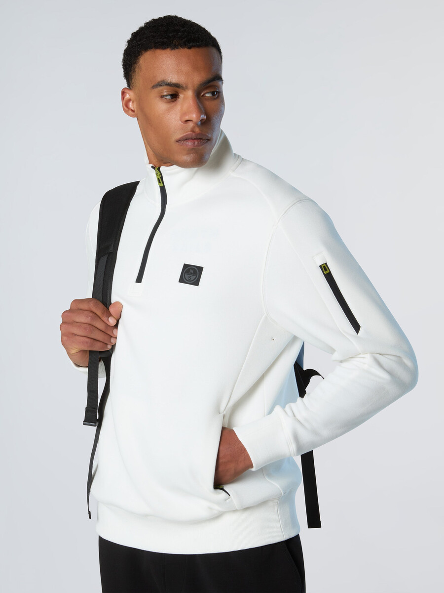 sudadera de piqué de neopreno con media cremallera
