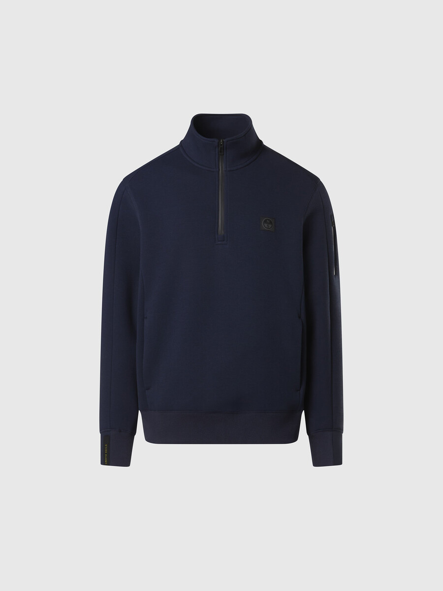 sudadera de piqué de neopreno con media cremallera