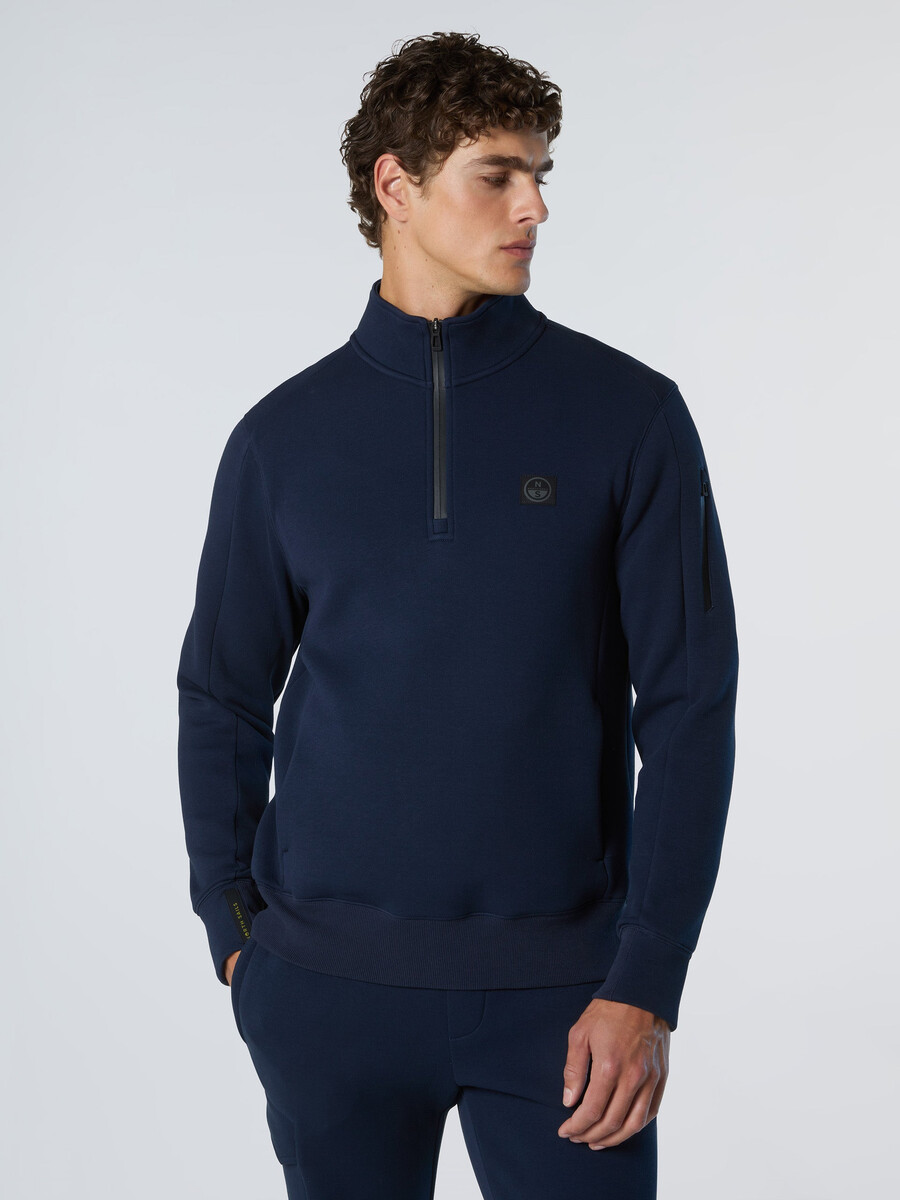 sudadera de piqué de neopreno con media cremallera