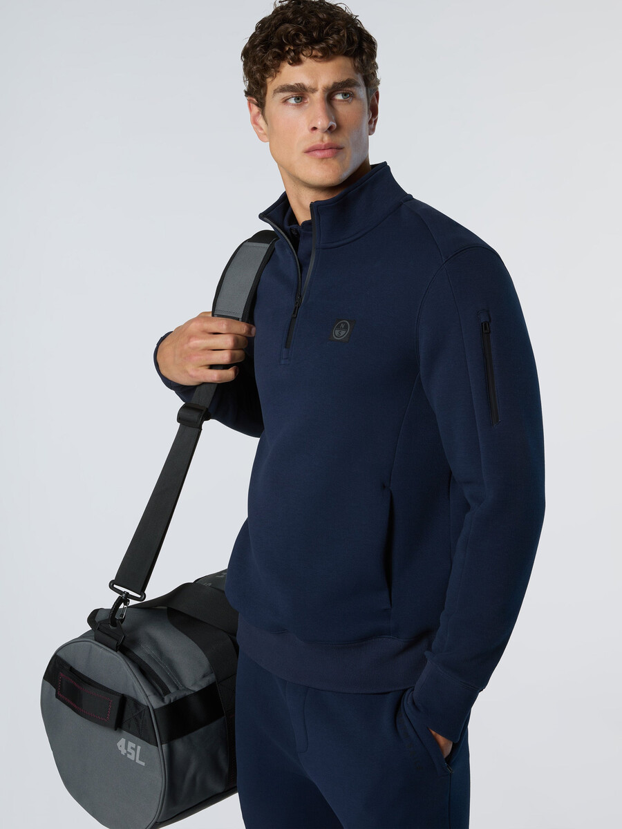 sudadera de piqué de neopreno con media cremallera