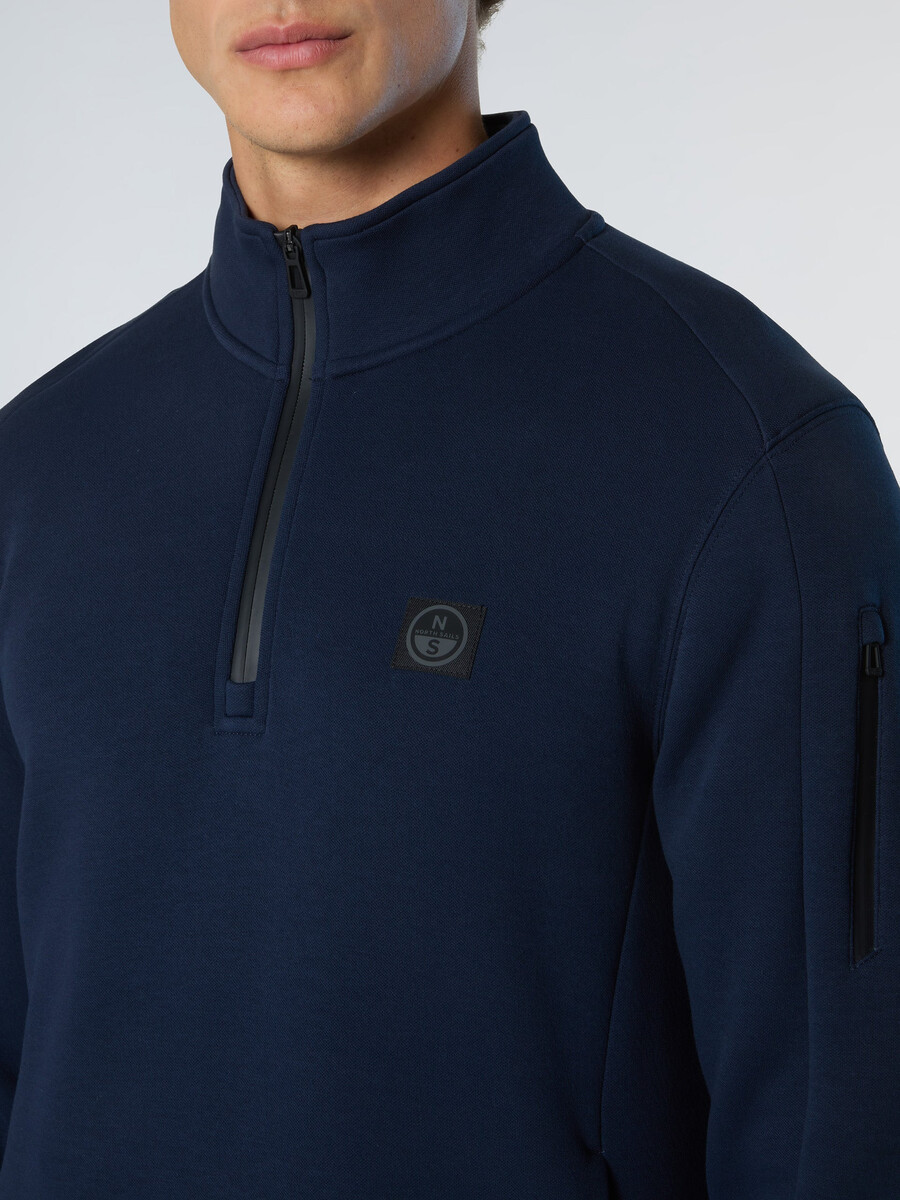 sudadera de piqué de neopreno con media cremallera