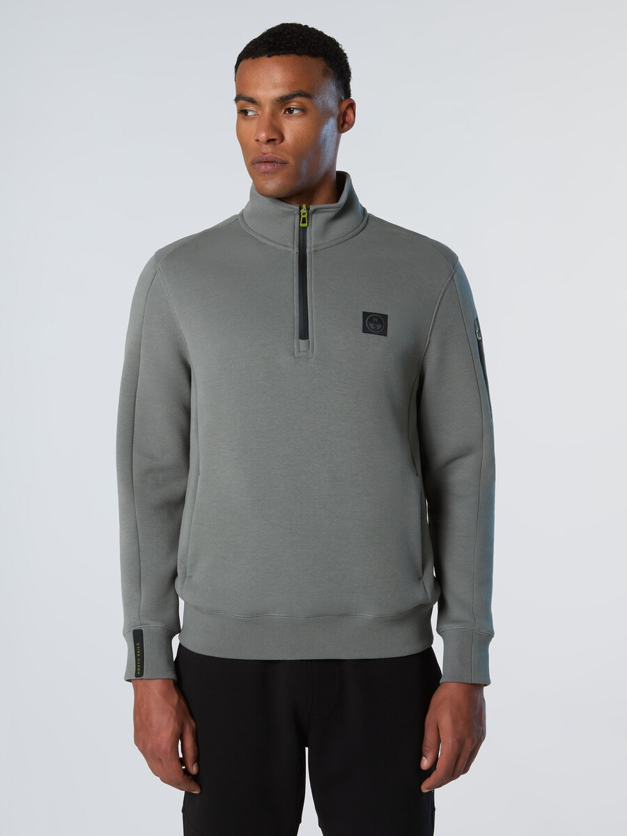 sudadera de piqué de neopreno con media cremallera